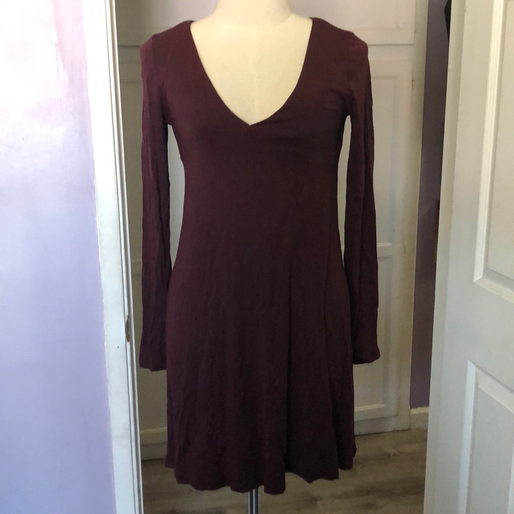H&M L/S Basic Deep Burgundy dress